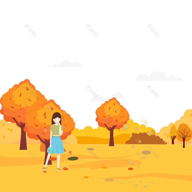 装饰图片,秋天元素,插画PNG,枫叶免抠素材
